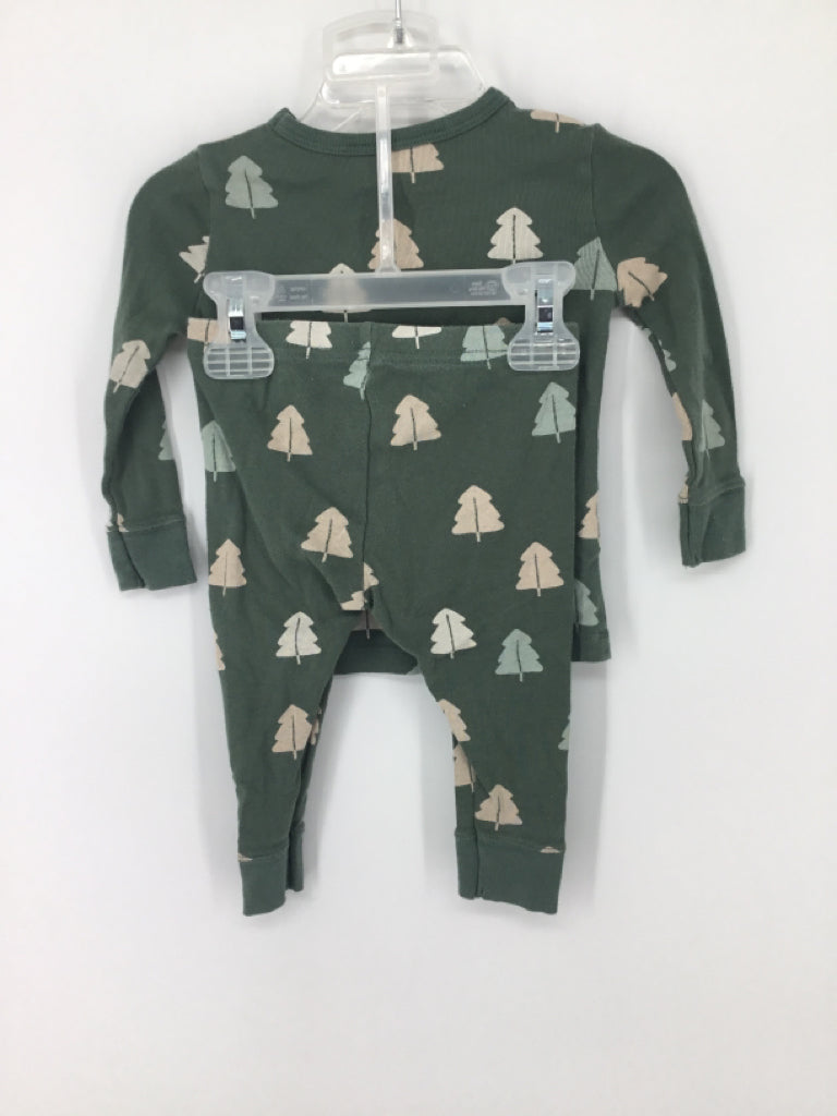 Little Co Child Size 12 Months Green Print Pajamas - boys