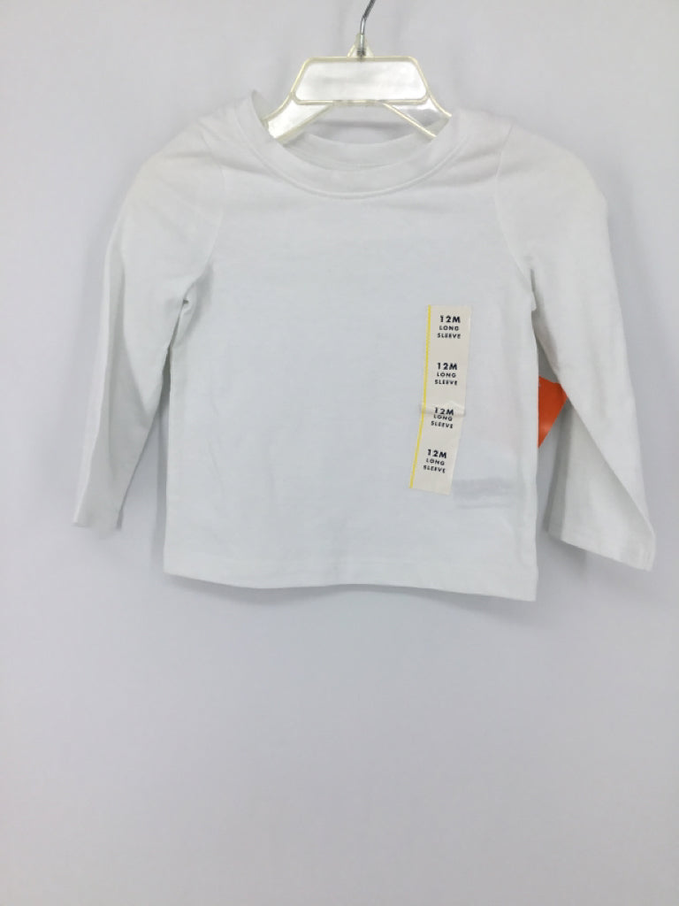Cat & Jack Child Size 12 Months White Solid T-shirt - boys