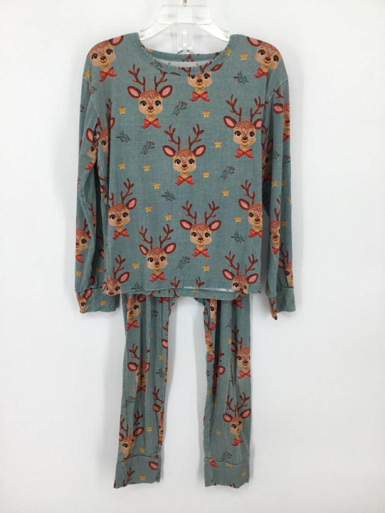 Velveteen Child Size 4 Blue Christmas Pajamas