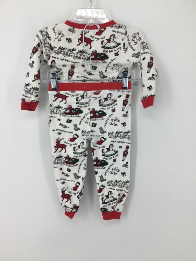 Mudpie Child Size 12-18 Months Red Christmas Pajamas