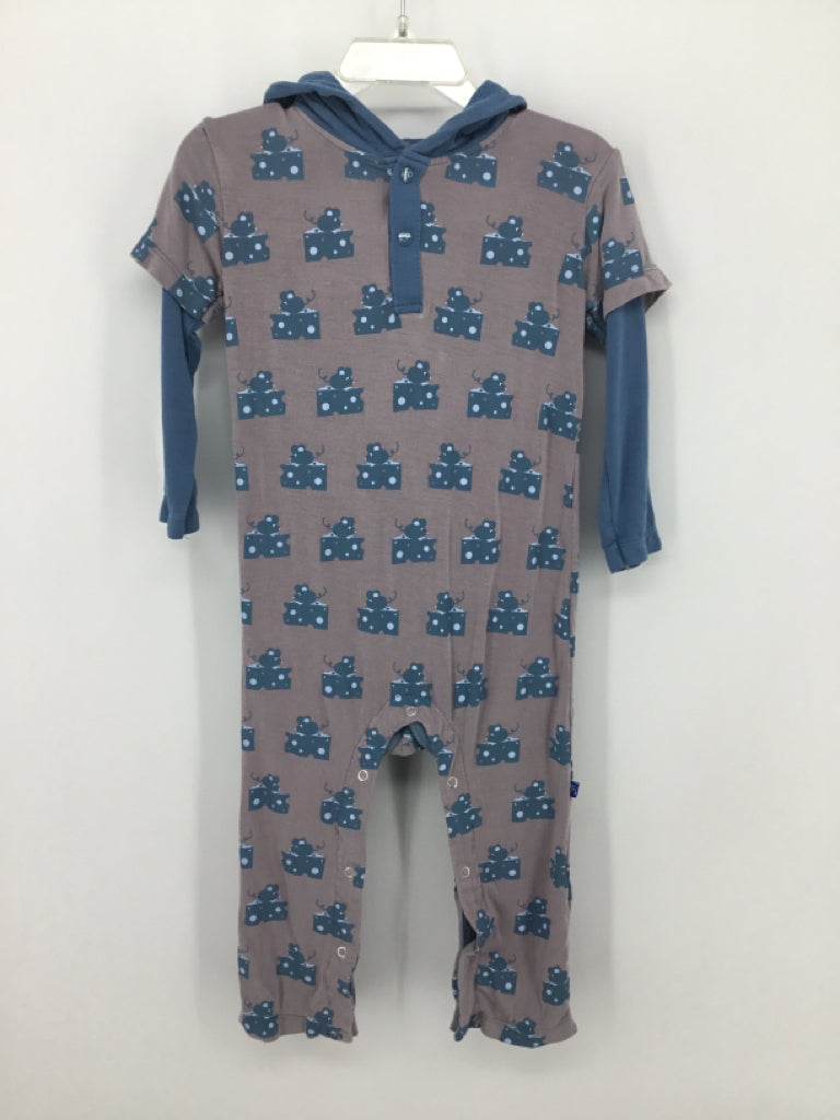 Kickee Pants Child Size 18-24 Months Blue Print Outfit - boys