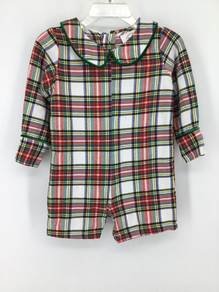 Southern Smocked Co Child Size 12 Months Red Plaid Outfit - boys