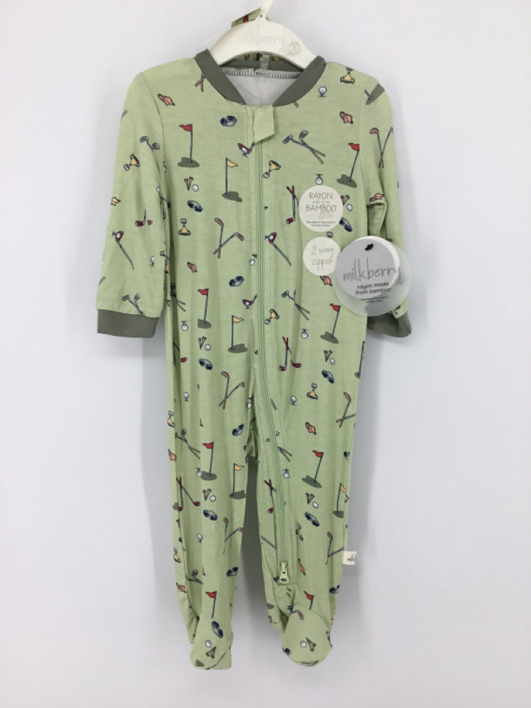 Milkberry Child Size 3-6 Months Green Sleepers