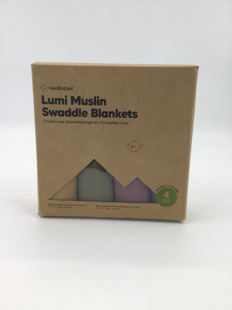 KeaBabies Lumi Muslin Swaddle Blankets Set of 4