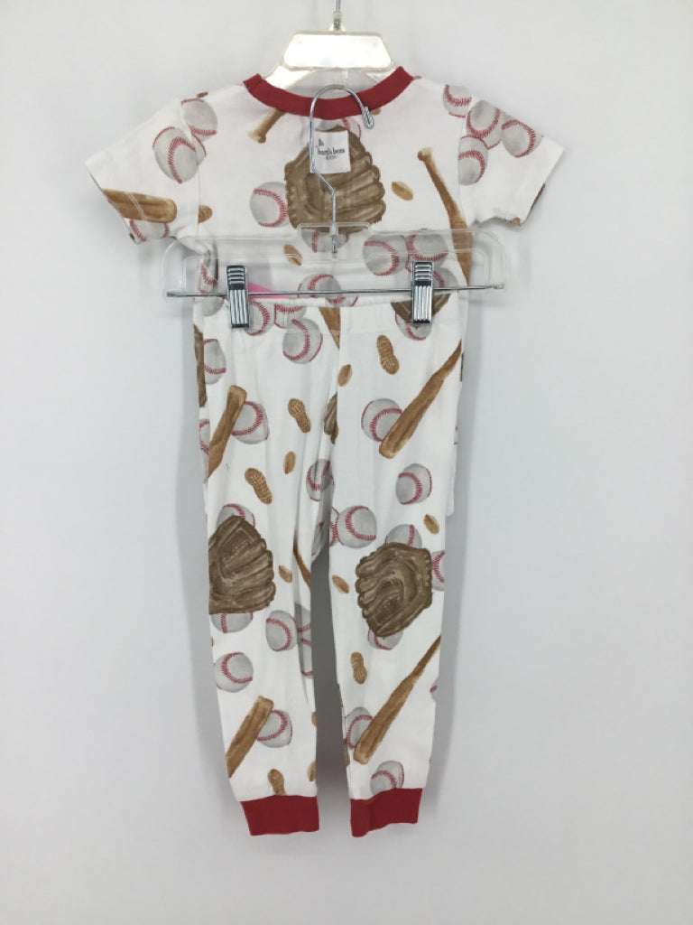 Burt's Bees Baby Child Size 2 Red Sports Pajamas - boys
