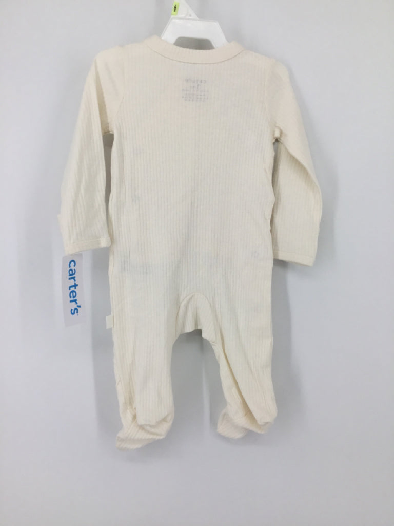 Carter's Child Size 3 Months Cream Embroidered Outfit - boys