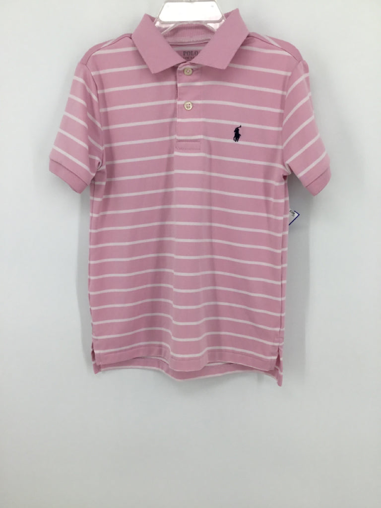 Ralph Lauren Child Size 5 Pink Stripe Shirt - boys