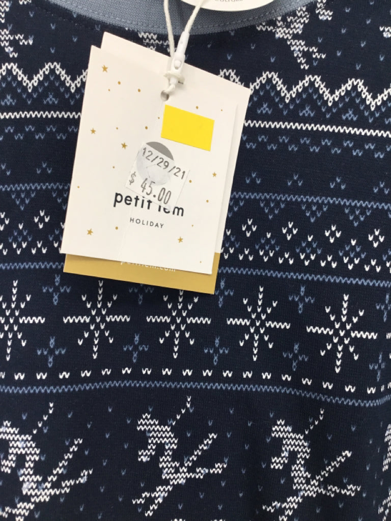 petit lem Child Size 12 Navy Print Pajamas - boys