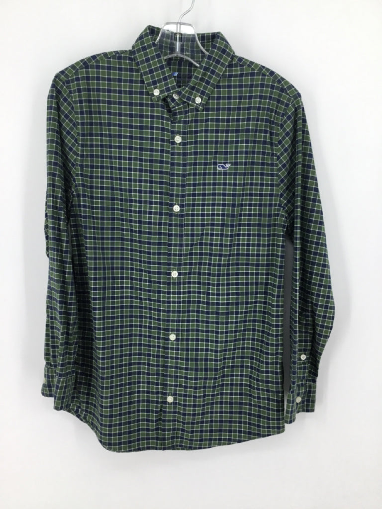 vineyard vines Child Size 8 Green Checkered Shirt - boys