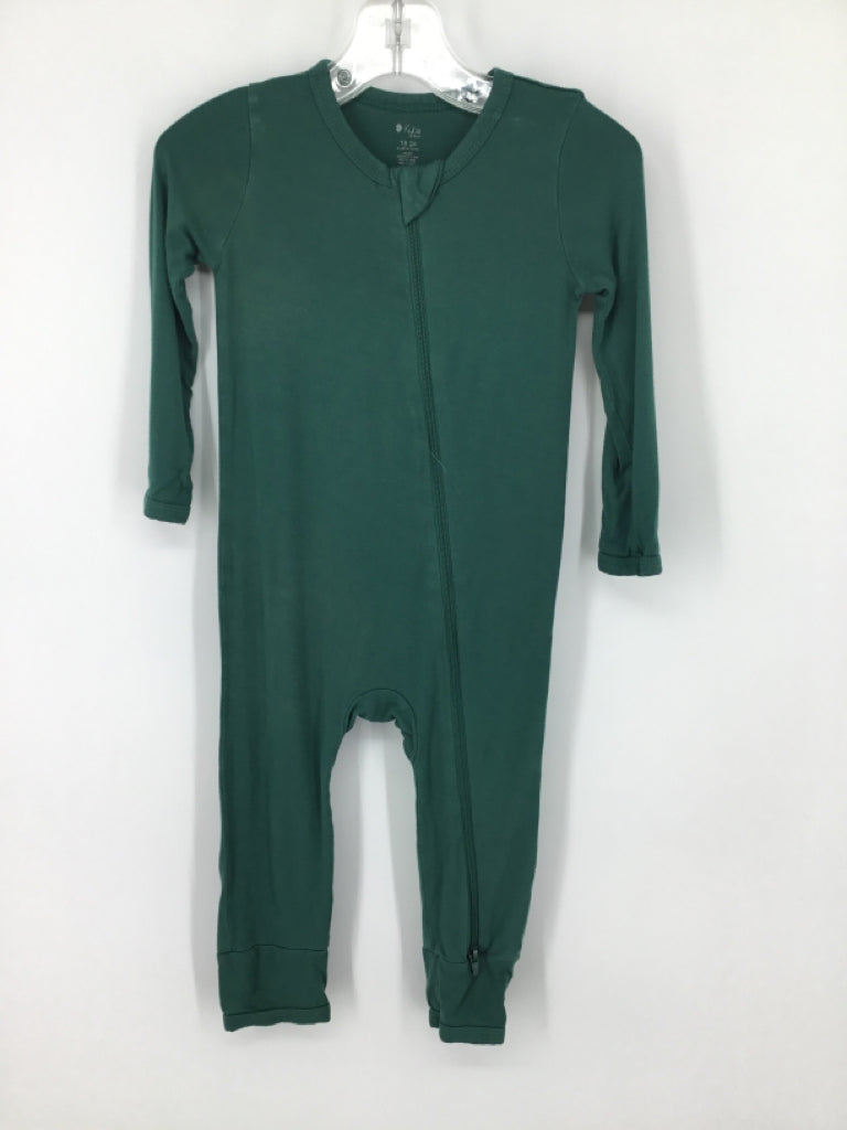 Kyte Child Size 18-24 Months Green Solid Pajamas - boys
