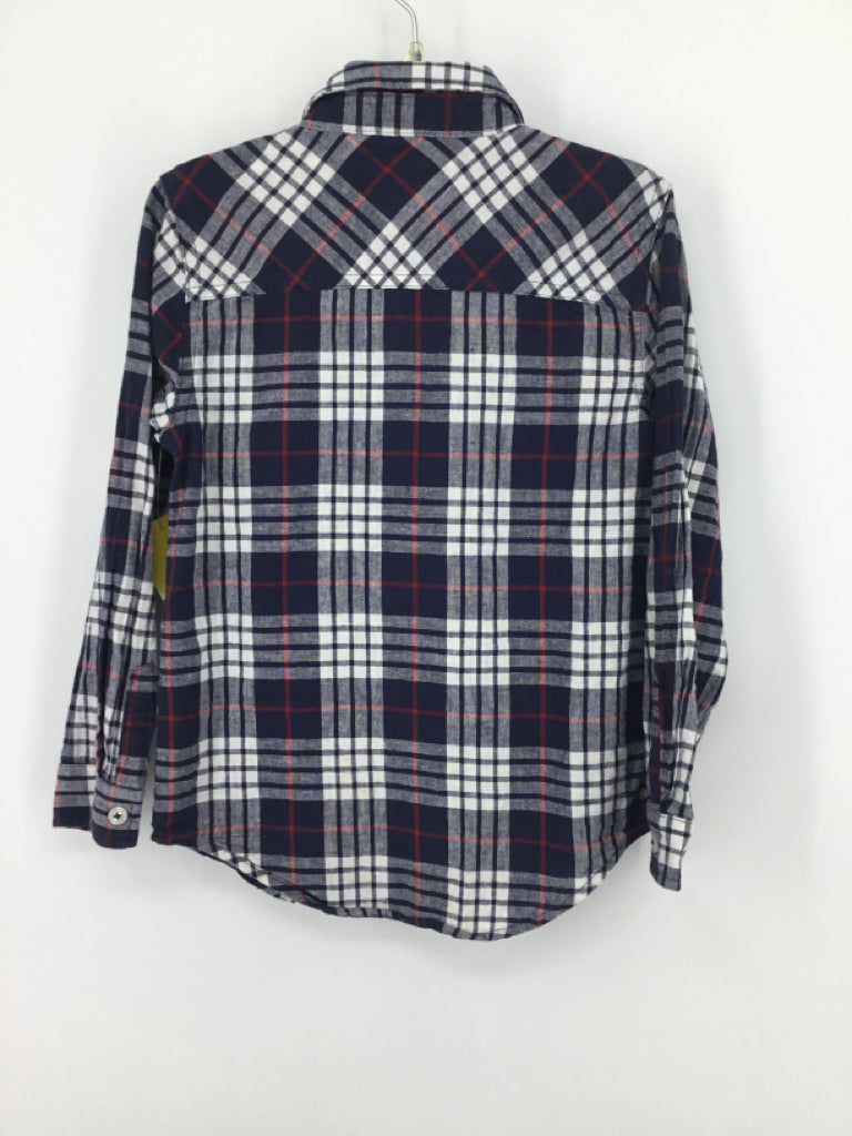 Joules Child Size 6 Navy Plaid Shirt - boys