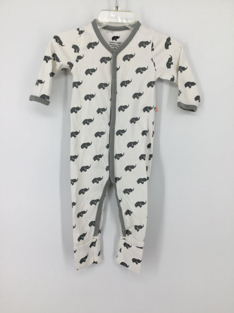 Monica + Andy Child Size 3-6 Months White Elephant Pajamas - boys