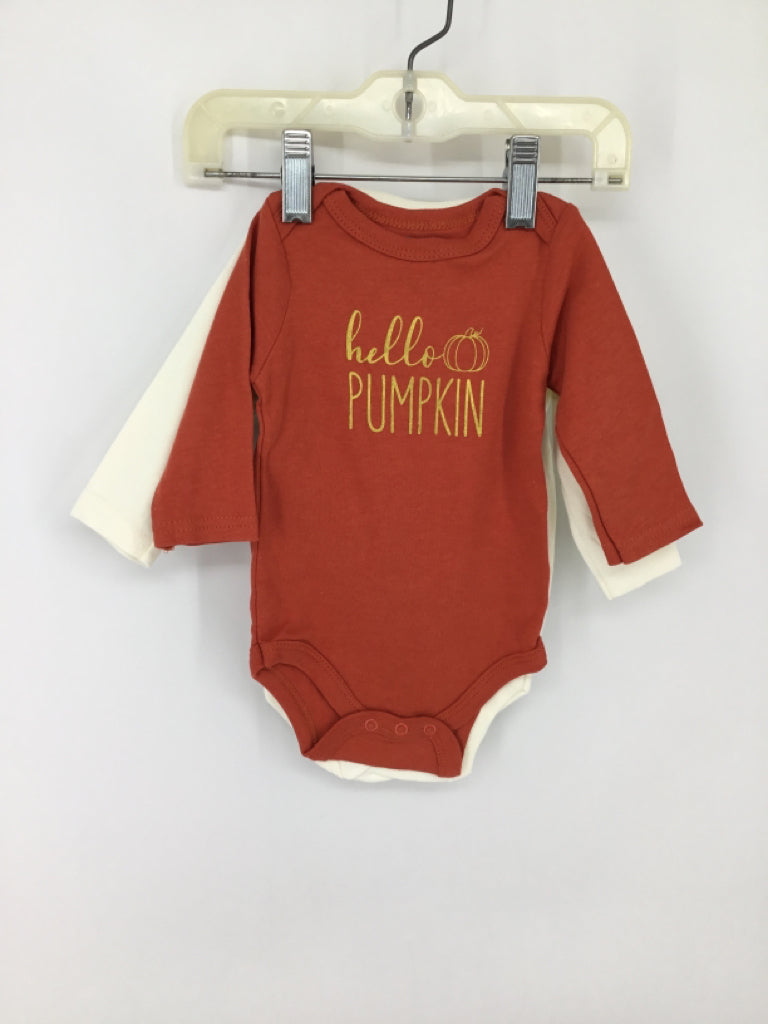 HB Child Size 0-3 Months White Halloween Onesie Set of 2