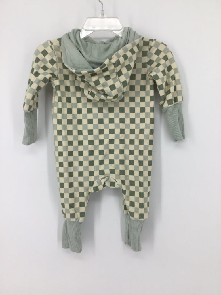 Baby Sprouts Child Size Newborn Green Checkered Outfit - boys