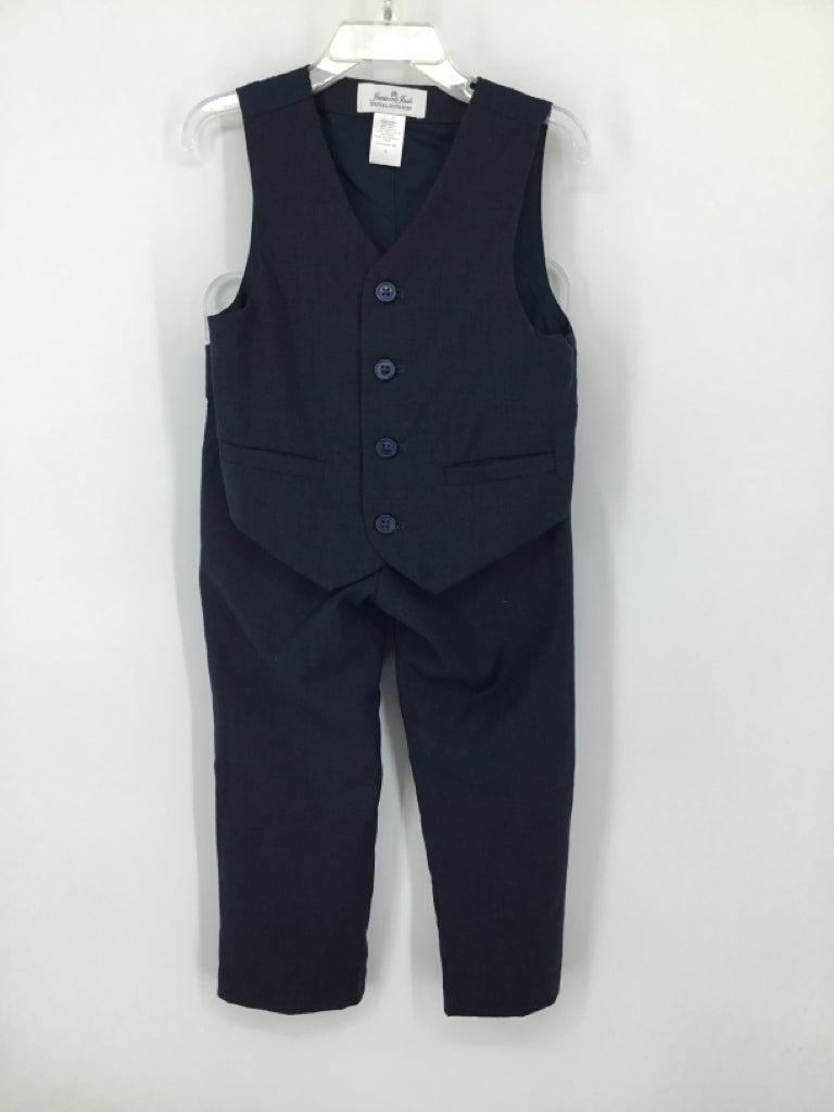 Janie and Jack Child Size 3 Navy Solid Suit - boys