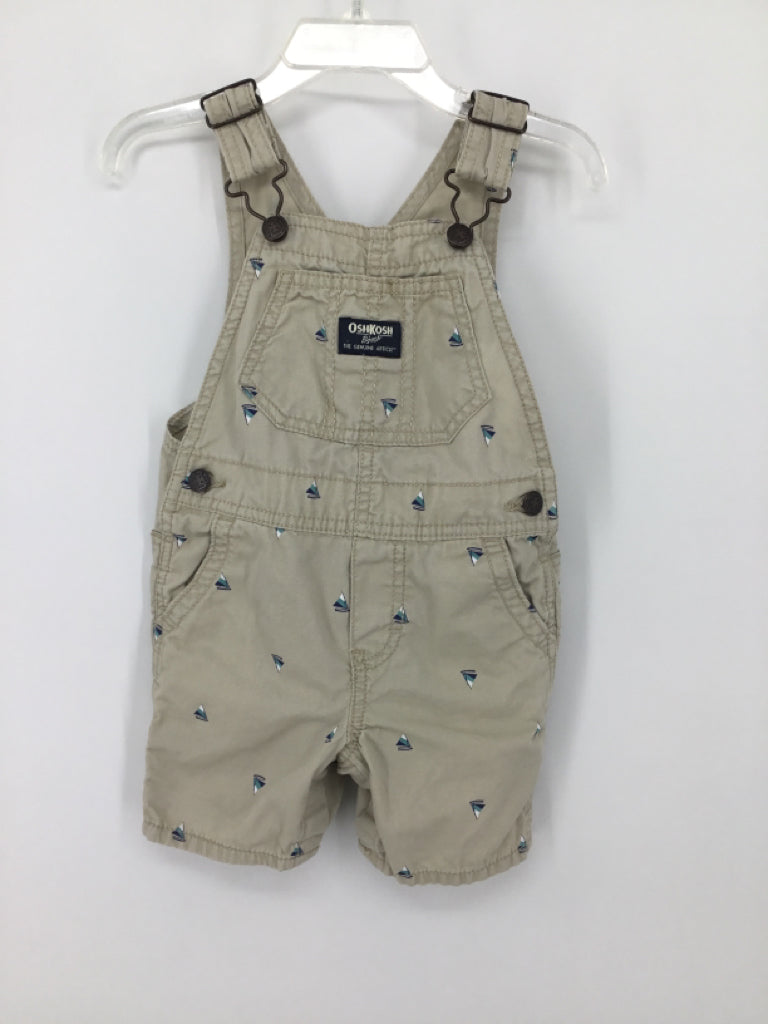 OshKosh B'gosh Child Size 18 Months Tan Nautical Overalls - boys