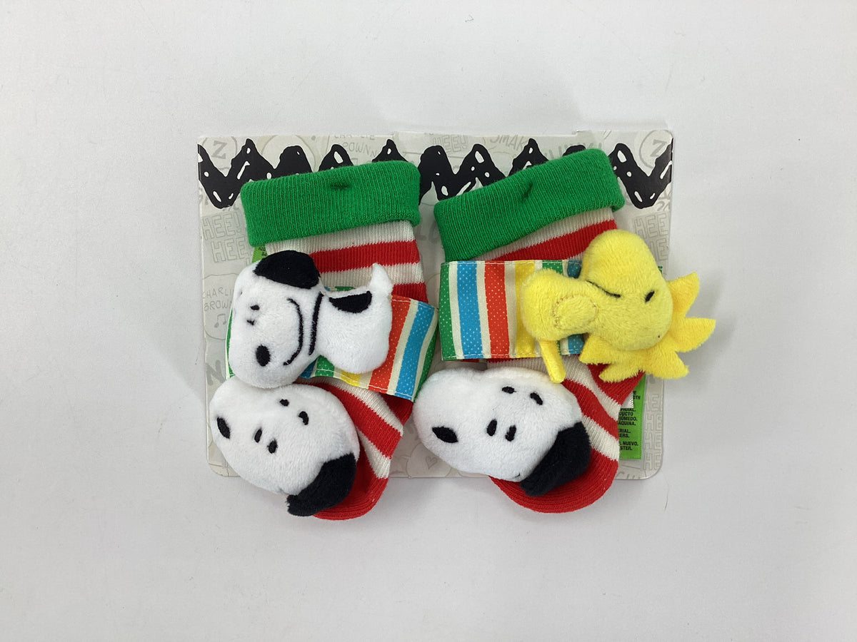 Peanuts Child Size 0-3 Months Multi-Color Character Rattle Socks - boys