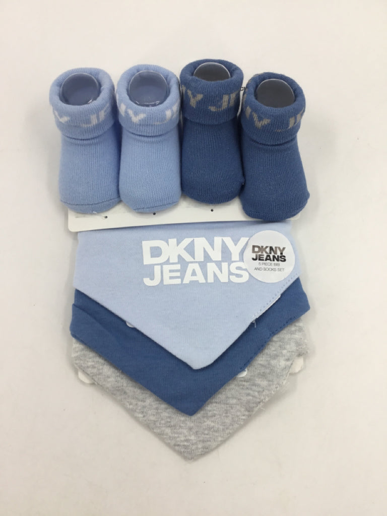 DKNY Child Size 6-12 Months Blue Bib