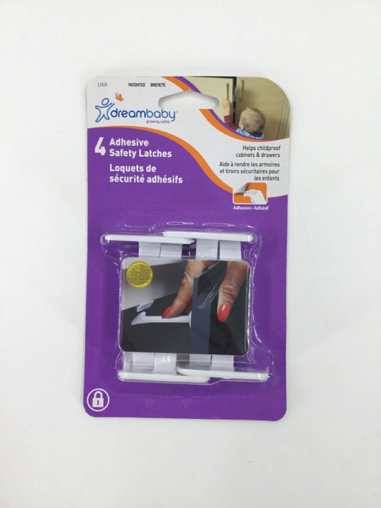Dream Baby Adhesive Safety Latches For Drawers/Cabinets - 4 pcs - New in pkg