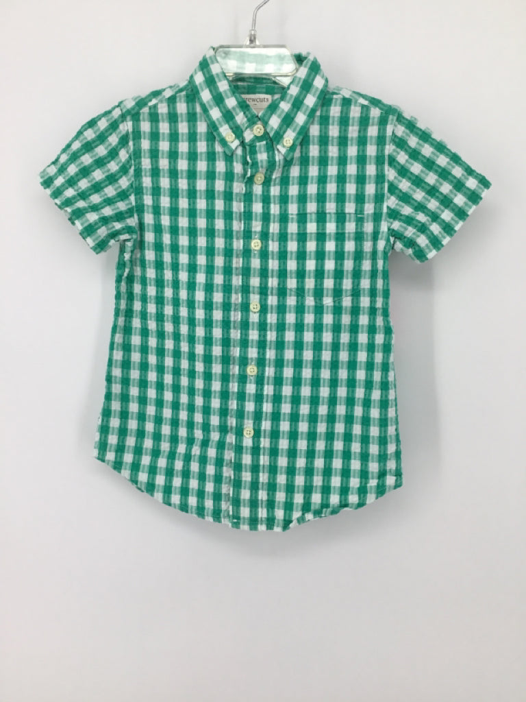 Crewcuts Child Size 3 Green Gingham Shirt - boys
