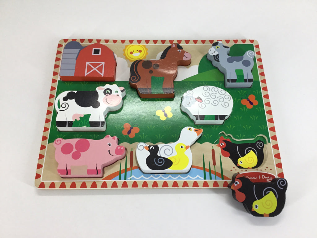 Melissa & Doug Wooden Chunky Puzzle - Farm Animals