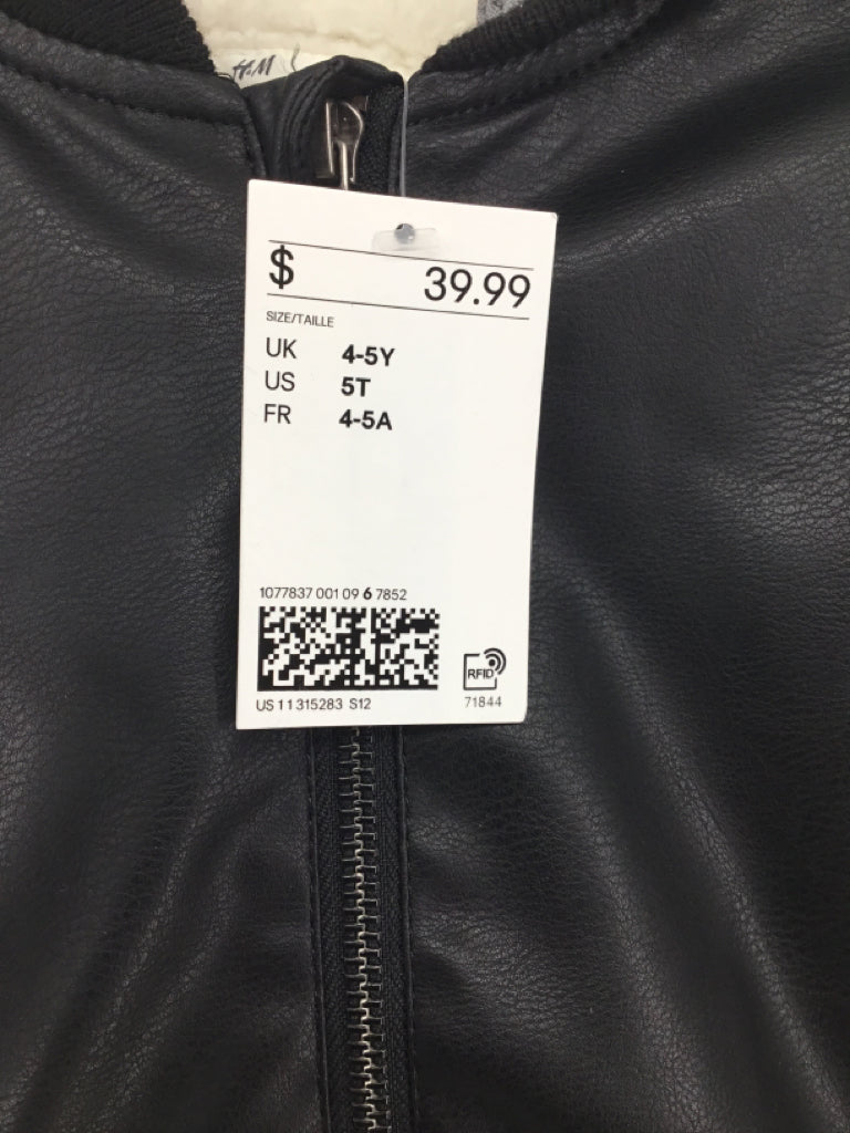 H & M Child Size 5 Black Solid Jacket - boys