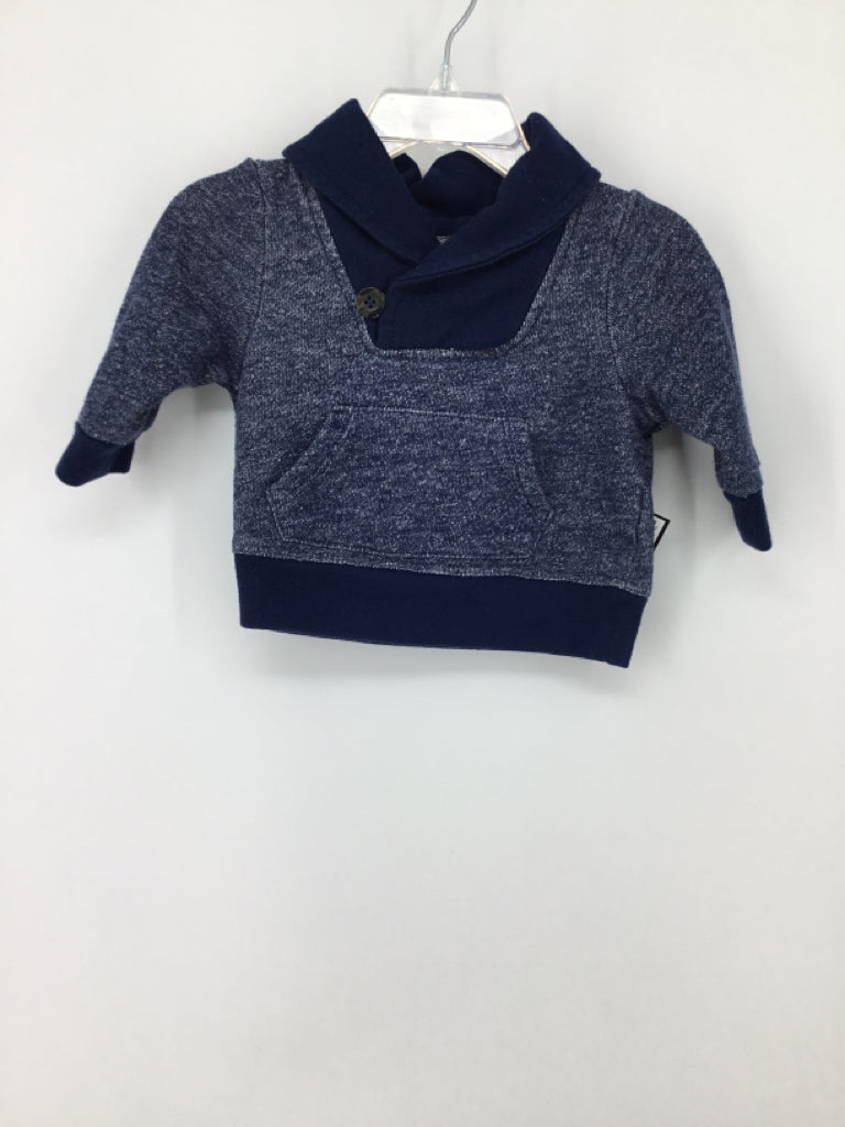 Cat & Jack Child Size 3-6 Months Blue Marbled Shirt - boys