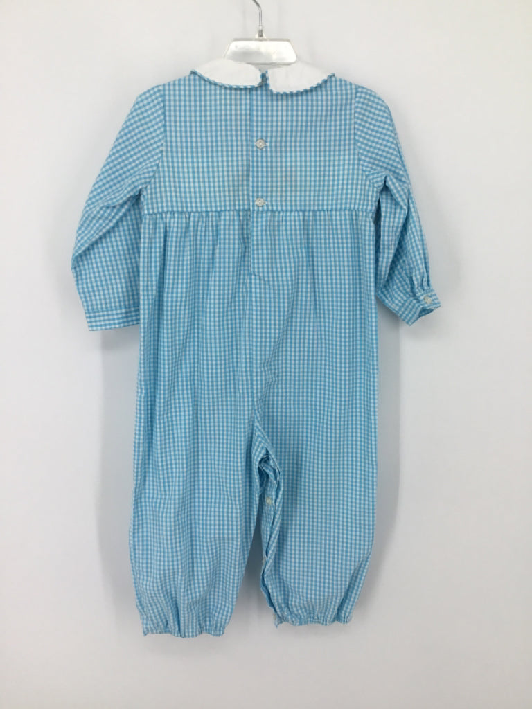 Smocked Giraffe Child Size 24 Months Blue Thanksgiving Outfit