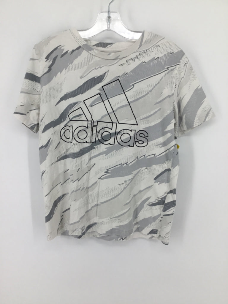 Adidas Child Size 8 White Print T-shirt - boys