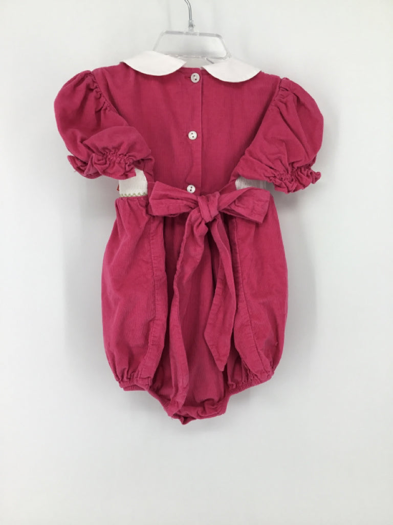 Smocked Giraffe Child Size 24 Months Pink Outfit - girls