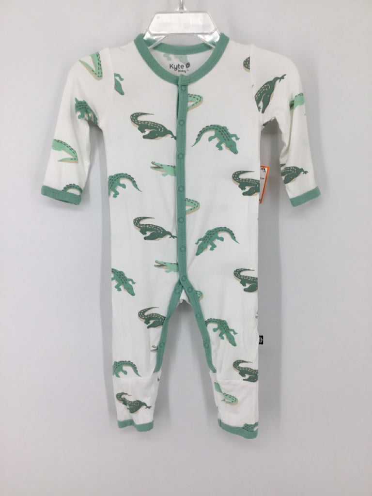 Kyte Child Size 3-6 Months Green Print Pajamas - boys
