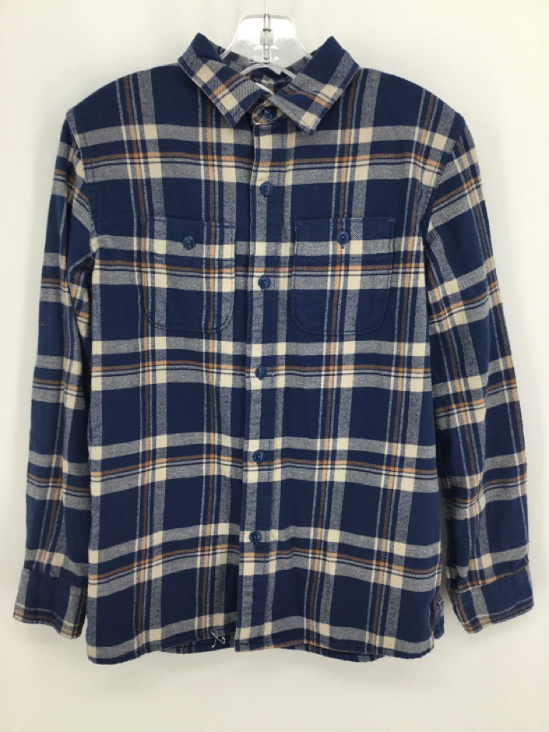 Gap Kids Child Size 10 Blue Plaid Shirt - boys
