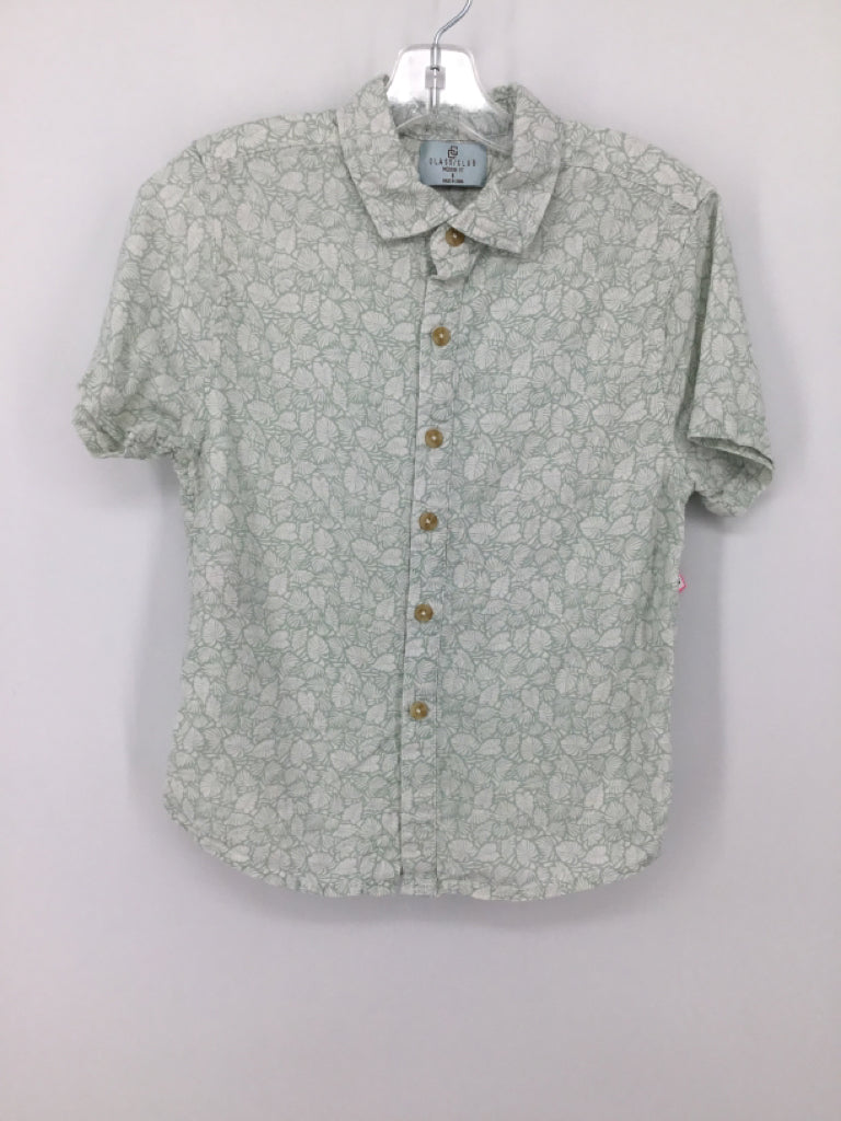 Class Club Child Size 8 Green Print Shirt - boys