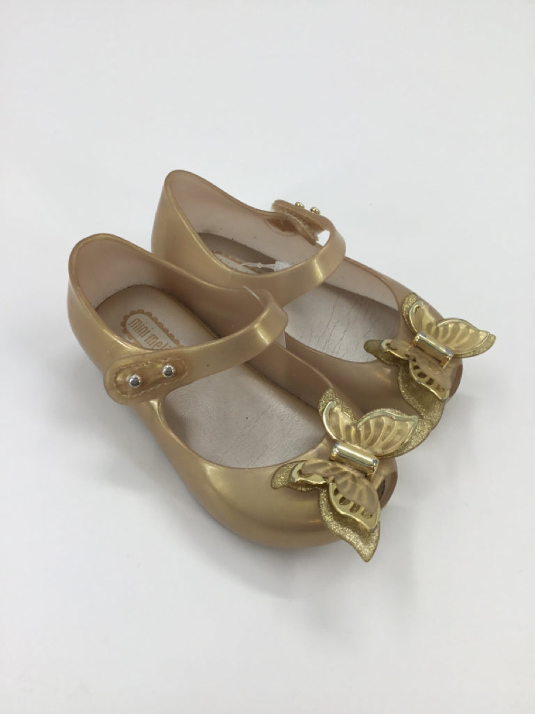 Mini Melissa Child Size 6 Toddler Gold Dress Shoes