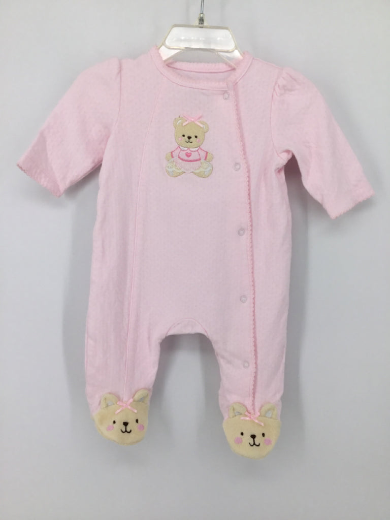 Little Me Child Size Newborn Pink Sleepers