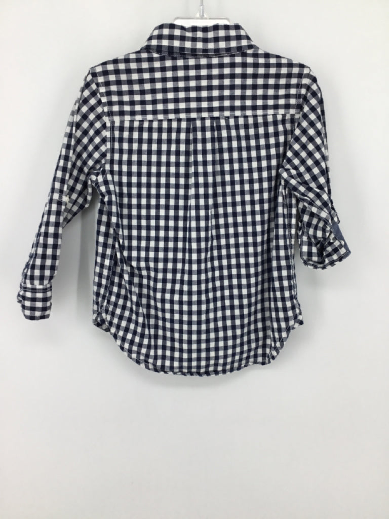 Baby Gap Child Size 3 Navy Gingham Shirt - boys