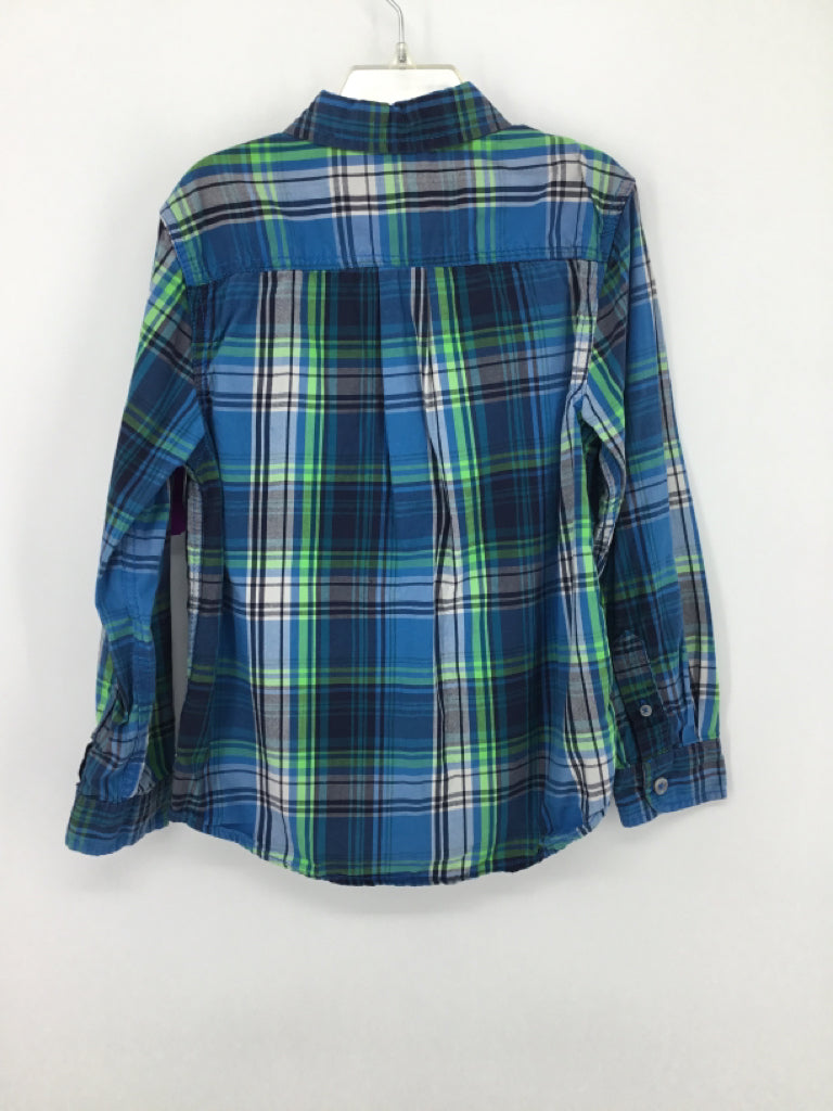 Cat & Jack Child Size 6 Blue Plaid Shirt - boys