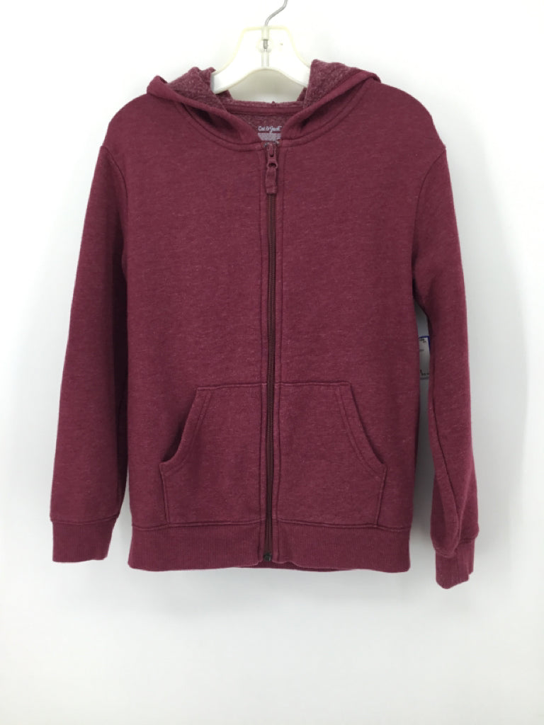 Cat & Jack Child Size 8 Burgundy Solid Hoodie - boys