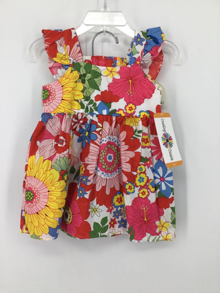 Counting Dasies Child Size 12 Months Multi-Color Dress - girls