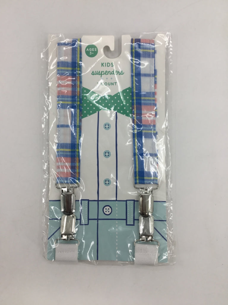 Child Size 3 Multi-Color Plaid Suspenders