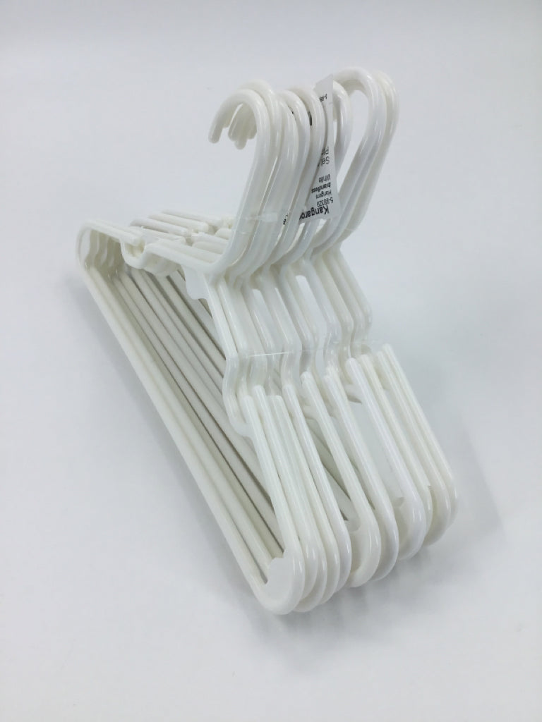 Set of 14 White Plastic Infant Hangers