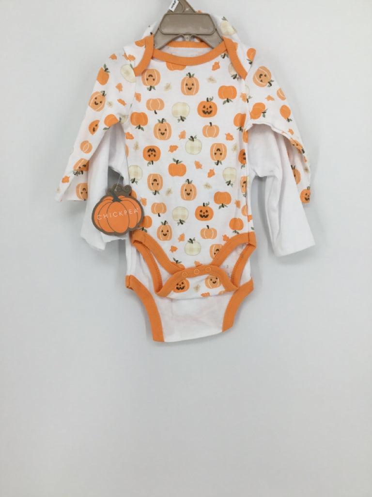Chickpea Child Size 3-6 Months Orange Halloween Onesie Set