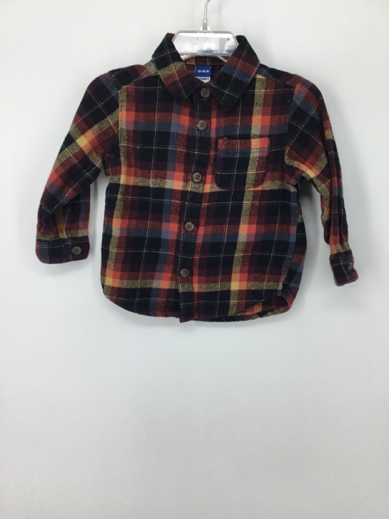 Old Navy Child Size 12-18 Months Multi-Color Plaid Shirt - boys