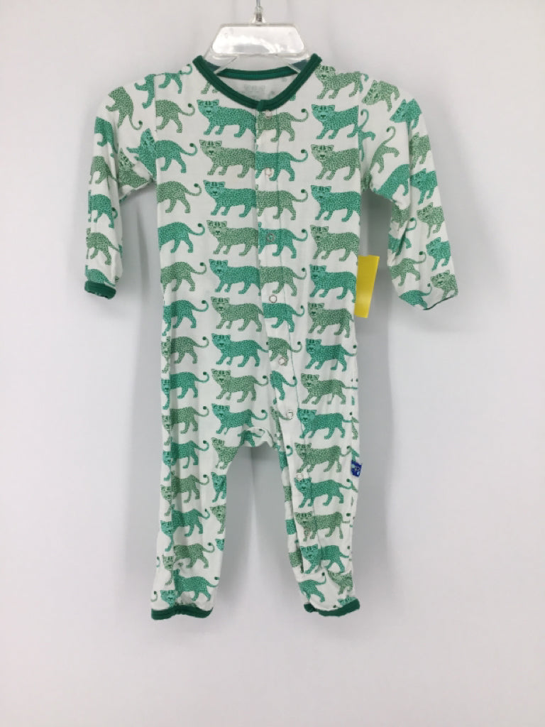 Kickee Pants Child Size 6-9 Months Green Print Pajamas - boys