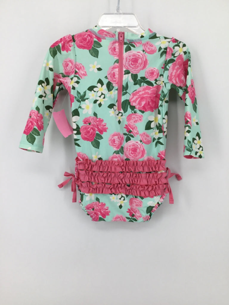 Ruffle Butts Child Size 18-24 Months Green Swimwear - girls