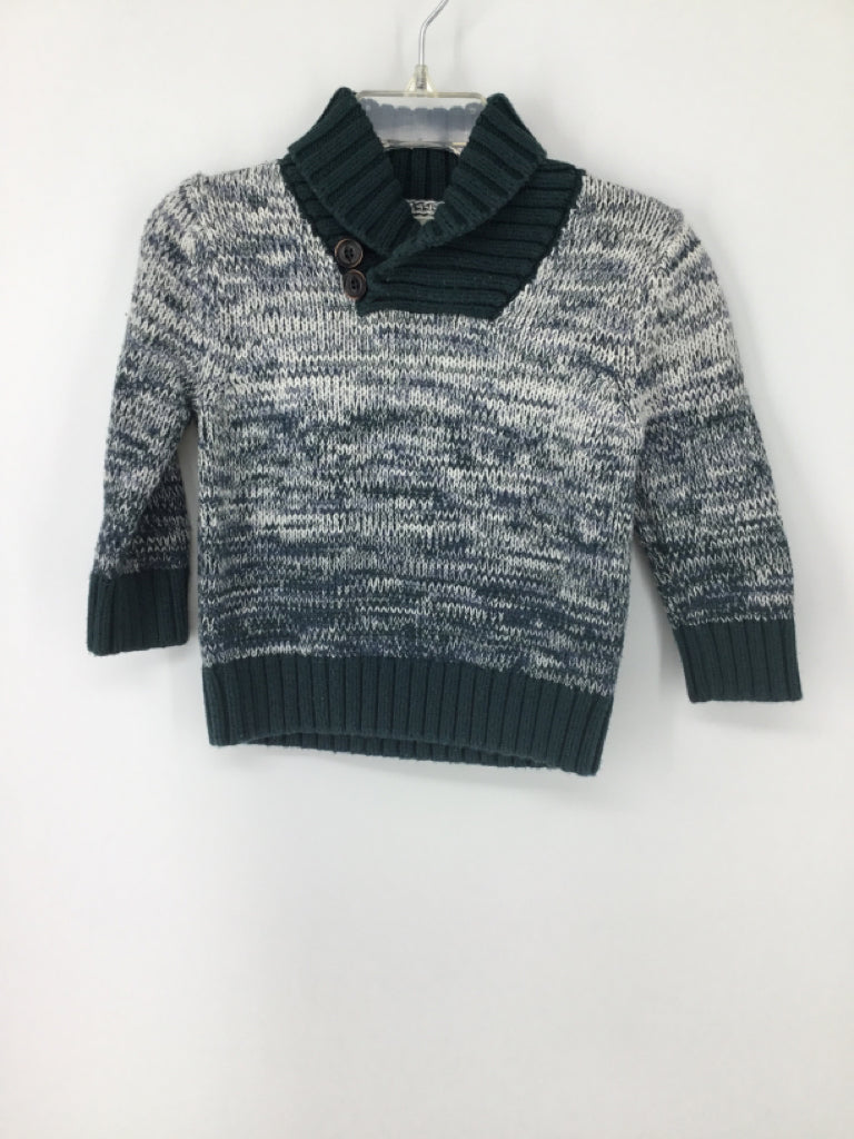 Genuine Kids Child Size 12 Months Teal Marbled Sweater - boys