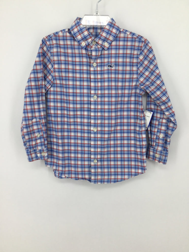 vineyard vines Child Size 3 Blue Plaid Shirt - boys