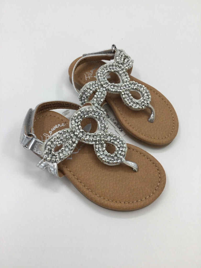 Flowers by Nina Child Size 5 Toddler Silver Sandals/Flip Flops