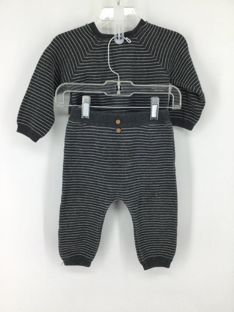Tu Kids Child Size 6-9 Months Gray Stripe Outfit - boys