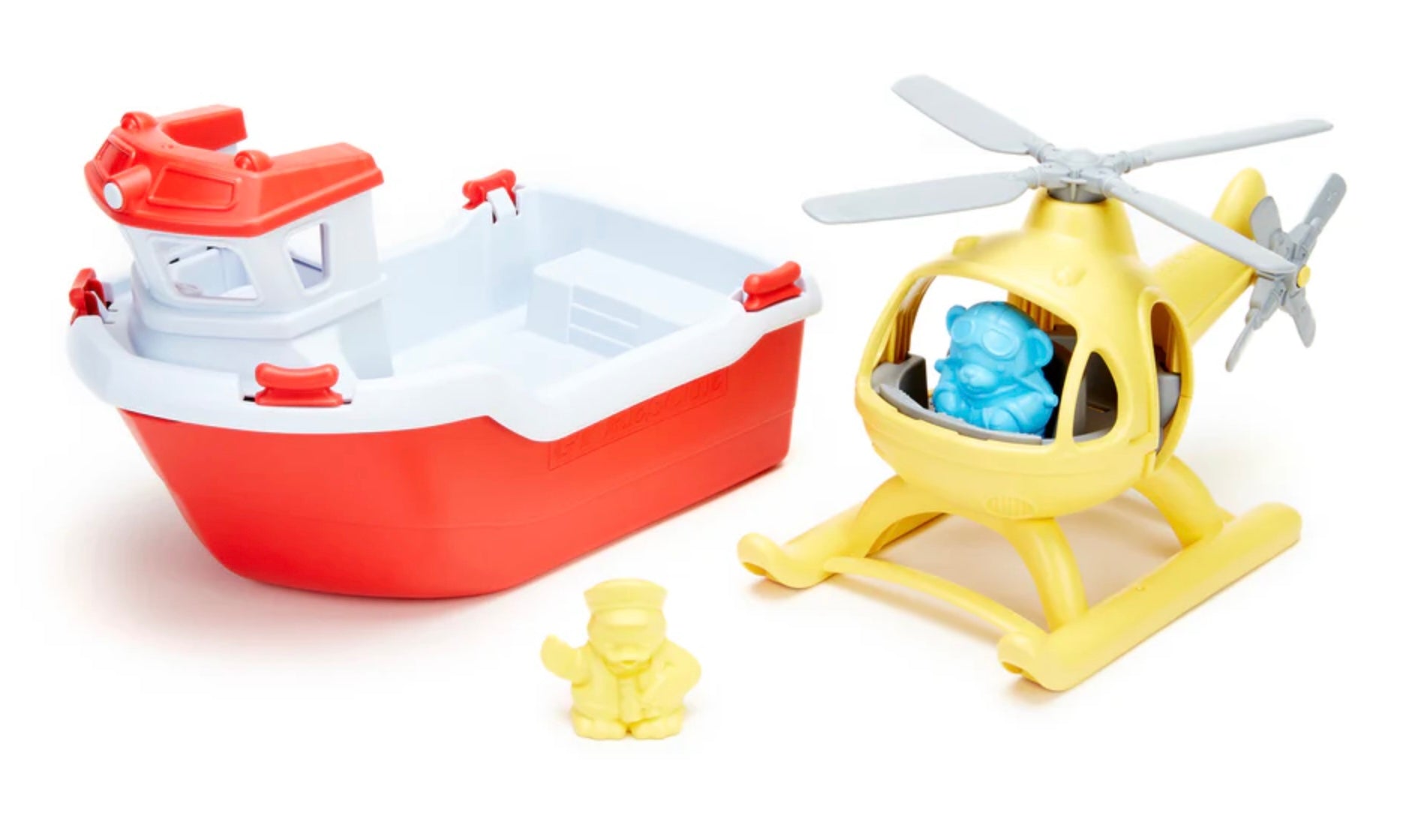 Green Toys - Rescue Boat and Helicopter